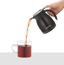 Borosil 500ML - Stainless Steel - Vacuum Insulated Teapot Flask, Black