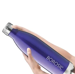 Borosil TRANS BOLT 1 L Stainless Steel- Vacuum Insulated Flask Water bottle, Blue