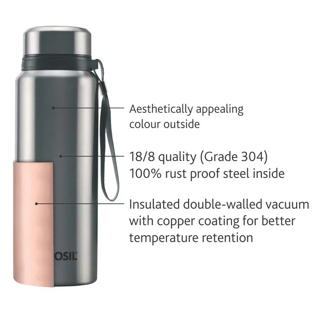 Borosil Natural 750 ml Stainless Steel - Vacuum Insulated Flask Water Bottle