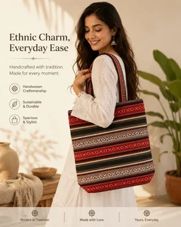 Generic Canvas Fabric Shoulder Tote Bag