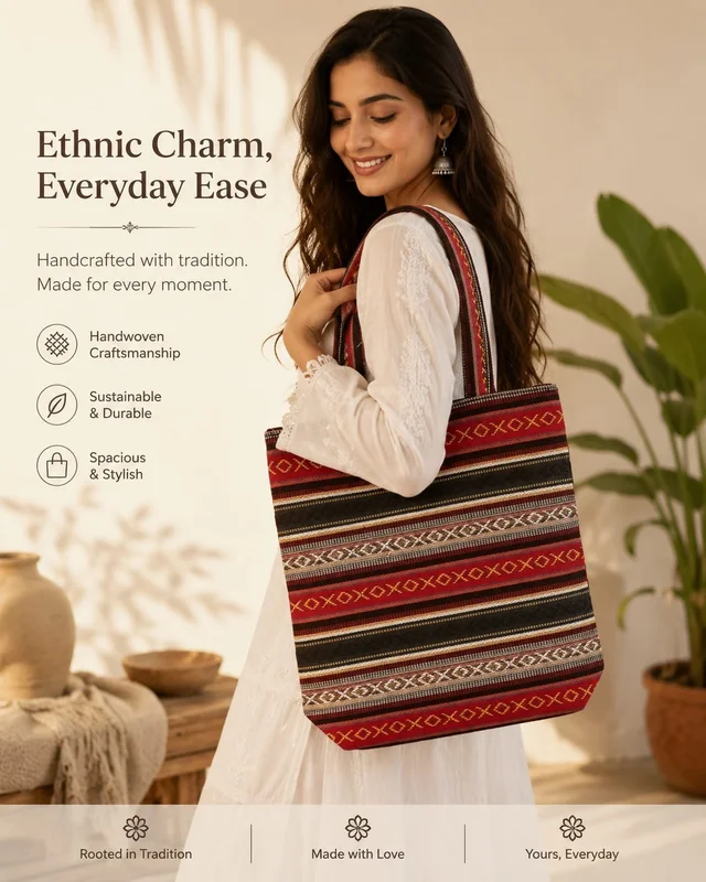 Generic Canvas Fabric Shoulder Tote Bag
