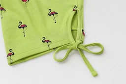 Women's Flamingo Print Capri Pyjama Pants – Green Casual Sleepwear/Nightwear -