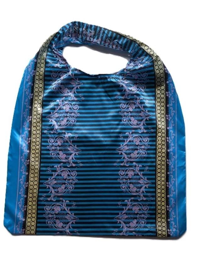Blue Printed Reusable Tote Bag for Women – Stylish Multipurpose Shopping Carry Bag