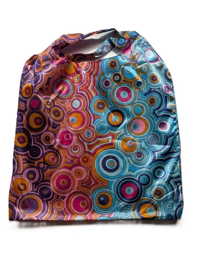 Vibrant Multicolour Circle Pattern Shopping Bag for Everyday Use