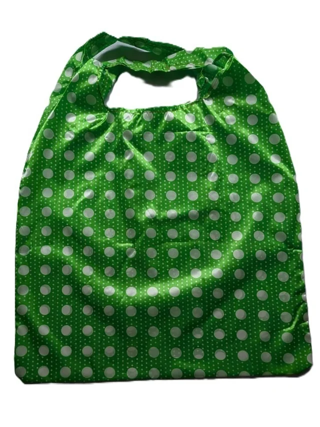 Bright Green White Polka Dot Shopping Bag for Everyday Carry