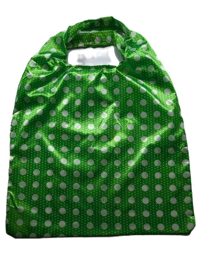 Bright Green White Polka Dot Shopping Bag for Everyday Carry