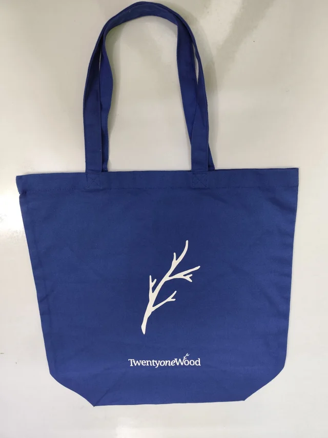 Blue twentyone  Wood tote bag 