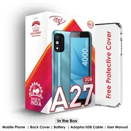 Itel itel A27 2GB PLUS 32GB | 4000mAh Battery | Fingerprint PLUS Face Unlock (Crystal Blue)