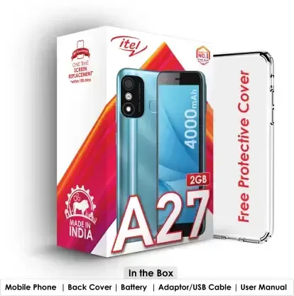 Itel itel A27 2GB PLUS 32GB | 4000mAh Battery | Fingerprint PLUS Face Unlock (Crystal Blue)