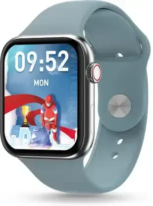 Pebble Frost 1.87'' BT Calling with 2.5D Curved HD Display, AI Voice Assisst Smartwatch Free Size (Winter Blue)