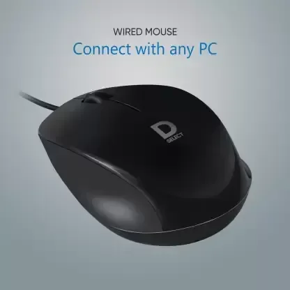 DELL D SELECT Dell Exclusive Wired Mouse DS111-Black with USB Type A Connector, 1200DPi - Black
