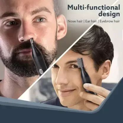 AGARO NT1727 Nose & Ear Trimmer, Eyebrow Trimming, Rechargeable, Stainless Steel Blade, Trimmer 120 min Runtime 1 Length Settings (Black)