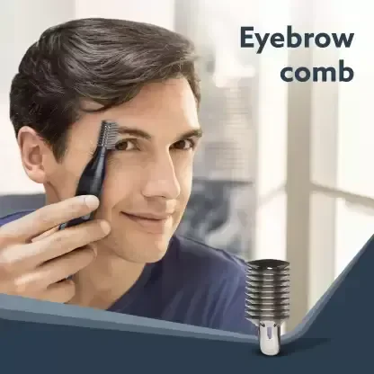 AGARO NT1727 Nose & Ear Trimmer, Eyebrow Trimming, Rechargeable, Stainless Steel Blade, Trimmer 120 min Runtime 1 Length Settings (Black)