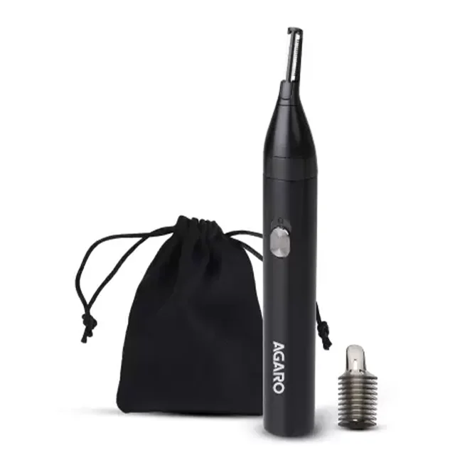 AGARO NT1727 Nose & Ear Trimmer, Eyebrow Trimming, Rechargeable, Stainless Steel Blade, Trimmer 120 min Runtime 1 Length Settings (Black)