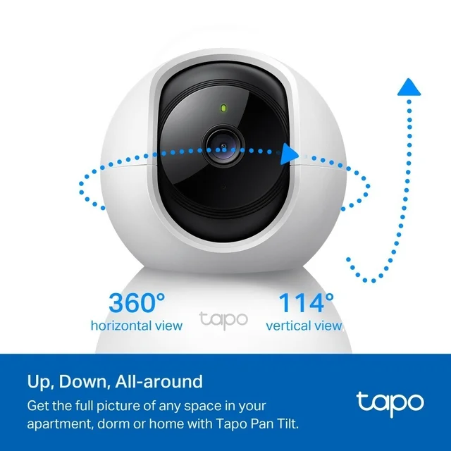 TP-LINK TP-Link Tapo TC71 3MP 2K QHD Pan/Tilt Home Security Wi-Fi Camera 360º Horizontal and 114º vertical range 2K Resolution Full HD Pan/Tilt Home Security Wi-Fi Smart | Camera 2-Way Audio Night Vision | Motion Detection | Sound And Light Alarm | Indoor CCTV (WHITE)