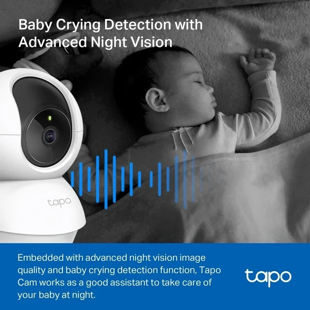 TP-LINK TP-Link Tapo TC71 3MP 2K QHD Pan/Tilt Home Security Wi-Fi Camera 360º Horizontal and 114º vertical range 2K Resolution Full HD Pan/Tilt Home Security Wi-Fi Smart | Camera 2-Way Audio Night Vision | Motion Detection | Sound And Light Alarm | Indoor CCTV (WHITE)