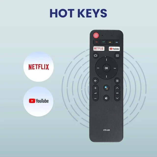 VEV Haier Smart TV Remote Compatible With Haier Smart TV With Hot Keys Netflix, YouTube (BLACK)