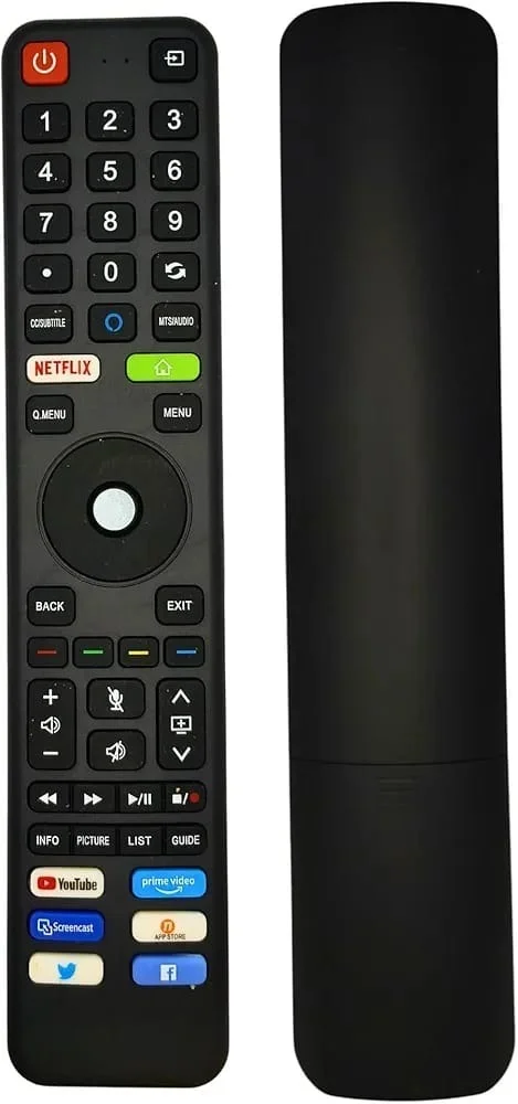 VEV I Flix Smart TV Remote Compatible With I Flix Smart TV Remote With Netflix, YouTube, Prime video, Screencast, App Store, Facebook, Twitter Function (BLACK)