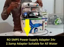Krishna 24 Volt 2.5 Amp RO SMPS Power Supply Adapter Charger AC to DC Transformer Converter for RO Filters RO Water Purifier of Kent, Livepure, Aquaguard, Aquafresh, Aquagrand, Pureit and All Other Kinds of RO Water Purifiers 24V 2.5A Worldwide Adaptor (Black) - Black