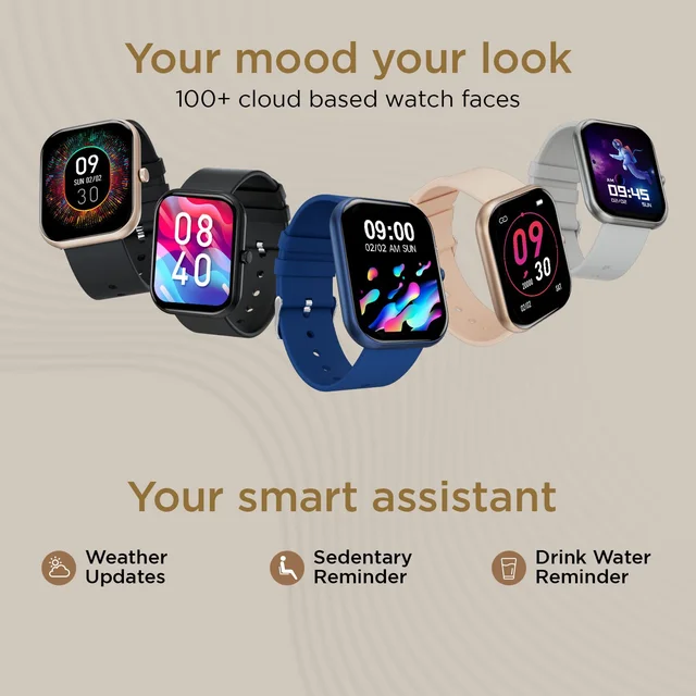 Fire Boltt Fire-Boltt Dazzle 1.83" Smartwatch Full Touch Largest Borderless Display & 60 Sports Modes (Swimming) with IP68 Rating, Sp02 Tracking, Over 100 Cloud Based Watch Faces (Black)