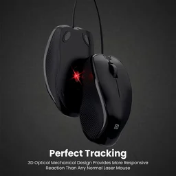 Portronics Toad 101 Wired Optical Mouse with 1200 DPI, Plug & Play, Hi-Optical Tracking, 1.25M Cable Length, 30 Million Click Life(Black)