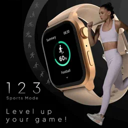 Firebolt Fire-Boltt Rise BT Calling,1.85", Voice Assistance & 123 Sports Single BT Connection Smartwatch (Beige) - Beige