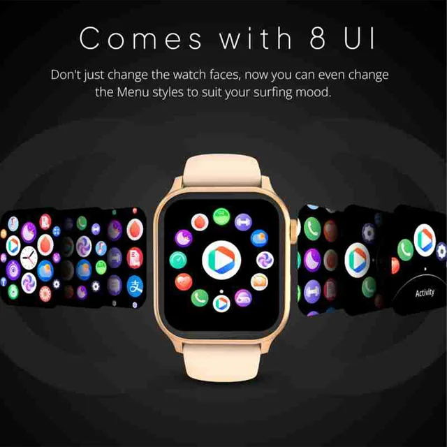 Firebolt Fire-Boltt Rise BT Calling,1.85", Voice Assistance & 123 Sports Single BT Connection Smartwatch (Beige) - Beige