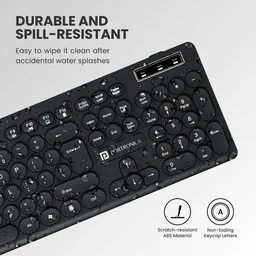 Portronics Key6 COMBO Wireless Keyboard and Mouse Set with 2.4 GHz USB Receiver, Noiseless Typing, Adjustable DPI Upto 1600, Spill Resistant & Anti-Fade Keys for PC, Laptop, MacBook (Black)