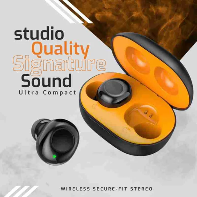 Urban Audio URBAN AUDIO U24 | 6 Hours Call Time, Surging Sound Splash Proof Touch with Voice Control Earbuds Bluetooth Headset (Black)