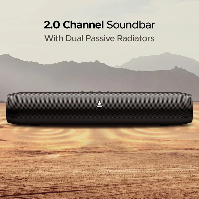 boAt Aavante Bar Groove Bluetooth 2.0 Channel Soundbar with 16 W RMS Output, Multiple Connectivity Modes, Up to 6 hrs Playtime, Bluetooth v5.0 & USB Type-C Port (Black)