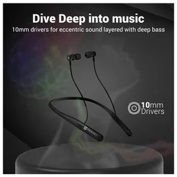 Portronics Harmonics Z4 Wireless Bluetooth 5.3 Neckband in Ear Earphones with Mic, 30Hrs Playtime, Gaming Mode, Voice Assistance, Magnetic Latch, IPX4 Water Resistant, Type C Fast Charging (Black)