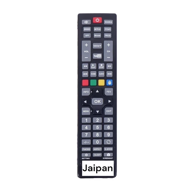 VEV Jaipan Smart TV Remote Compatible With Jaipan Smart TV Remote With Hot Keys Browser, Netflix, Miracast, Freeze, Hotstar, YouTube, Screeenshot Function (BLACK)