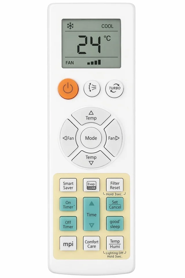 VEV Samsung Split AC Remote Compatible For Samsung AC (WHITE)