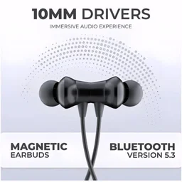 VEV Star ML-100 Wireless Neck Band Magnetic Stereo Earbunds | Upto 32 Hrs Play Time | With Type-C Charging (BLACK)