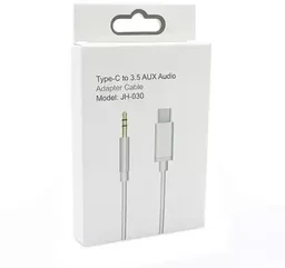VEV JH-030 | USB Type C Cable 1 m 3.5mm Type C Male Stereo Audio Aux Cable for all Smartphones | (White)