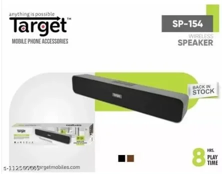 Target SP-154 Wireless Portable Bluetooth Speaker with USB/Micro SD Card/FM/AUX (Black)