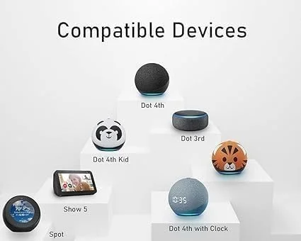 VEV Vev Amazon Alexa Charger Adapter Power Supply 15W Compatible For Alexa Echo Dot 3rd gen and 4th gen Echo Show 5 Fire Tv Cube Echo Spot Echo Dot with Clock (BLACK)