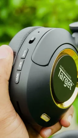 Target HB-255 Wireless Headphone 17H Playtime, Type-C Charging, Built-In Mic, Universal Bluetooth Compatibility (BLACK)