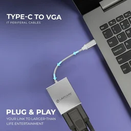 LAPCARE Lapcare Type-C to VGA Converter With 20CM Cable | 1080p Full HD Support | USB 3.1 Type C | Plug & Play | Compact 20cm Cable | Wide Support Devices