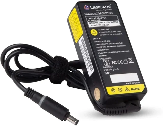 LAPCARE Lapcare Compatible Adapter For Toshiba Laptop 65W | 19V/3.42A | (5.5*2.5mm) (BLACK)