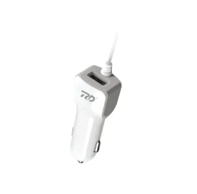 RD 4 In 1 Fast Car Charger 20W with USB Port | Dual Type-C | Micro USB & iPin Cable | Universal Multi Device Car Adapter For Smart Phones (WHITE)