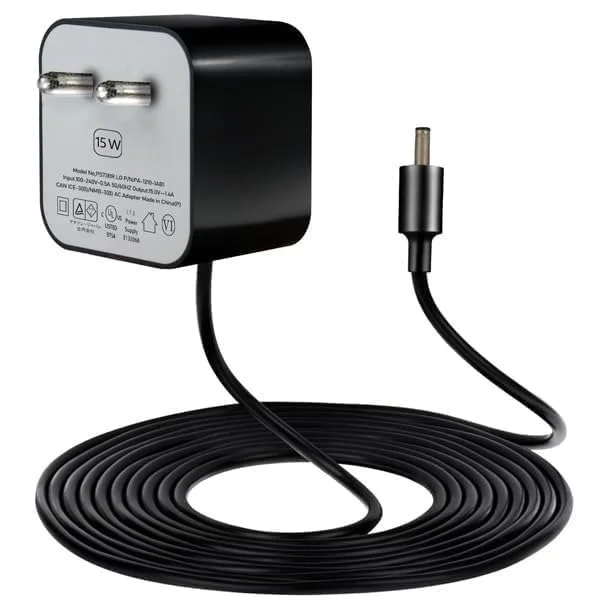 VEV Vev Amazon Alexa Charger Adapter Power Supply 15W Compatible For Alexa Echo Dot 3rd gen and 4th gen Echo Show 5 Fire Tv Cube Echo Spot Echo Dot with Clock (BLACK)