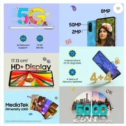 SAMSUNG Samsung Smart Phone Galaxy F06 5G With E88 Drone Free (4GBRAM, 64GB Storage) (Blue) - 4 GB, 64 GB