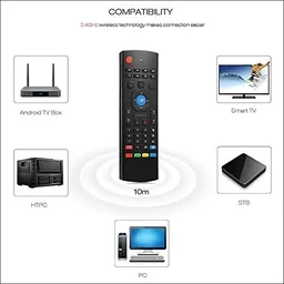 VEV Smart Universal TV Remote Air Mouse, Wireless Keyboard Fly Mouse 2.4GHz Connection IR Learning Keyboard Mouse for Android TV Box/PC/Smart TV/Projector/HTPC/All-in-one PC/TV