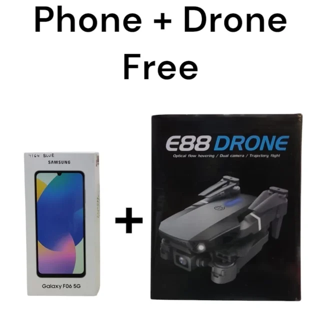 SAMSUNG Samsung Smart Phone Galaxy F06 5G With E88 Drone Free (4GBRAM, 64GB Storage) (Blue) - 4 GB, 64 GB
