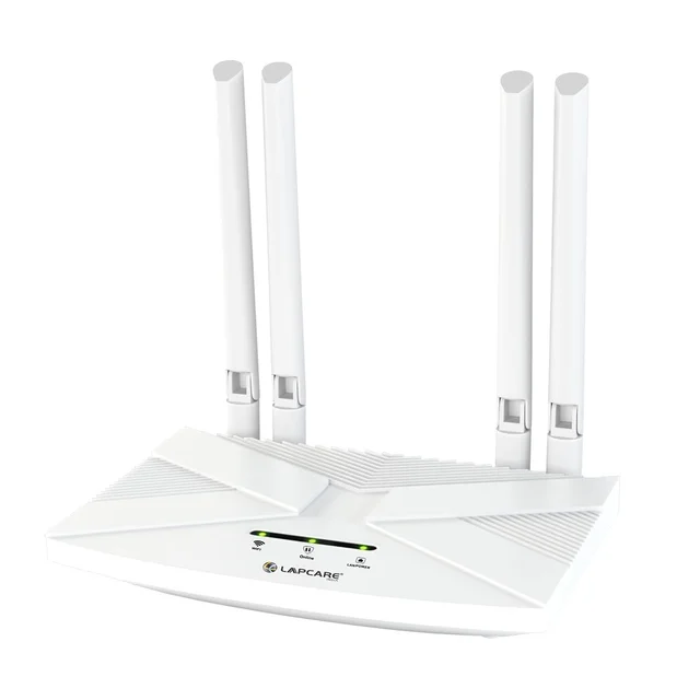 LAPCARE 4G LTE WiFi Router – All 5G/4G SIM SIM Support | 300Mbps High-Speed Internet | 4 External Antennas | Type C Power/Internet Port | Wi-Fi 6 Technology MU-MIMO | Beamforming, IPV6 | Dual Connectivity | 1x WAN/LAN | DVR & APN Compatible | 2.4GHz Band (WHITE)