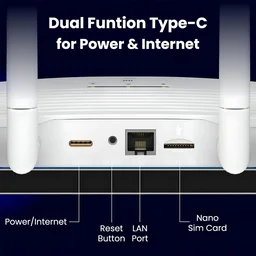 LAPCARE 4G LTE WiFi Router – All 5G/4G SIM SIM Support | 300Mbps High-Speed Internet | 4 External Antennas | Type C Power/Internet Port | Wi-Fi 6 Technology MU-MIMO | Beamforming, IPV6 | Dual Connectivity | 1x WAN/LAN | DVR & APN Compatible | 2.4GHz Band (WHITE)