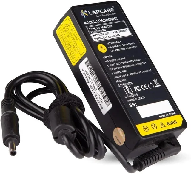 LAPCARE Lapcare Compatible Adapter For Dell Laptop 65W | 19.5V/3.34A | (4.5*3.0mm) (BLACK)