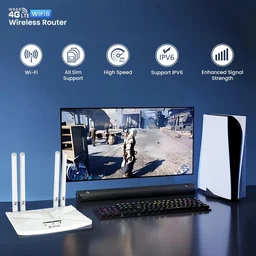 LAPCARE 4G LTE WiFi Router – All 5G/4G SIM SIM Support | 300Mbps High-Speed Internet | 4 External Antennas | Type C Power/Internet Port | Wi-Fi 6 Technology MU-MIMO | Beamforming, IPV6 | Dual Connectivity | 1x WAN/LAN | DVR & APN Compatible | 2.4GHz Band (WHITE)