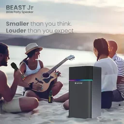 LAPCARE (AXM-034) Beast Jr 80W Bluetooth Party Speaker | Wireless Mic Free With RGB Lights & 6.5 Inch Subwoofer (Black)